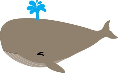 Beyaz arkaplanda balina çizimi.