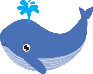 Beyaz arkaplanda balina çizimi.