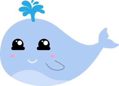 Beyaz arkaplanda balina çizimi.