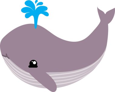 Beyaz arkaplanda balina çizimi.