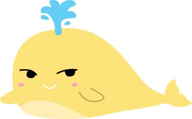 Beyaz arkaplanda balina çizimi.