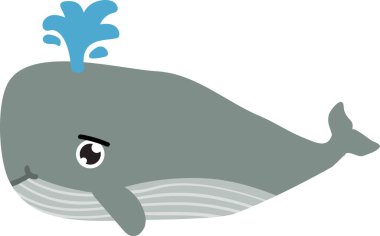 Beyaz arkaplanda balina çizimi.