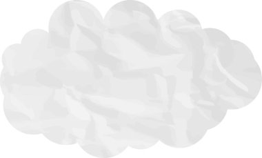  Beyaz arkaplanda bulut şeklinde buruşmuş kağıt