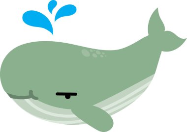 Beyaz arkaplanda balina çizimi.