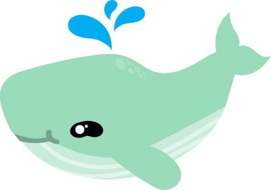 Beyaz arkaplanda balina çizimi.