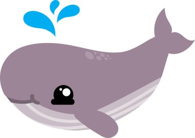 Beyaz arkaplanda balina çizimi.