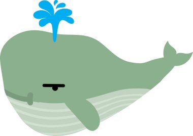 Beyaz arkaplanda balina çizimi.