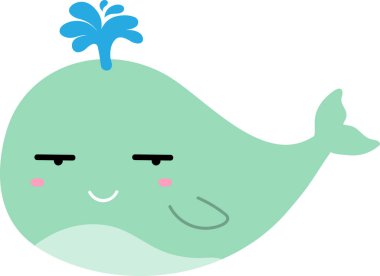 Beyaz arkaplanda balina çizimi.