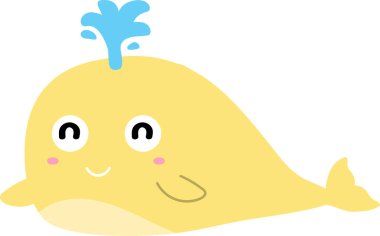 Beyaz arkaplanda balina çizimi.