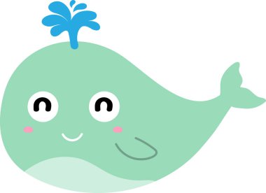 Beyaz arkaplanda balina çizimi.