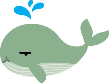 Beyaz arkaplanda balina çizimi.