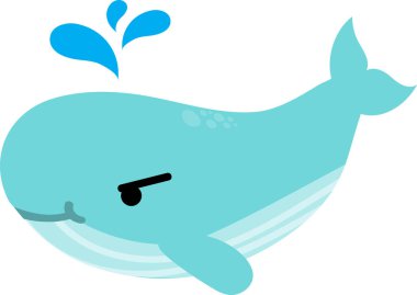 Beyaz arkaplanda balina çizimi.