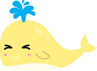 Beyaz arkaplanda balina çizimi.