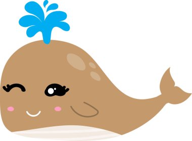 Beyaz arkaplanda balina çizimi.