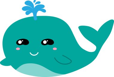 Beyaz arkaplanda balina çizimi.