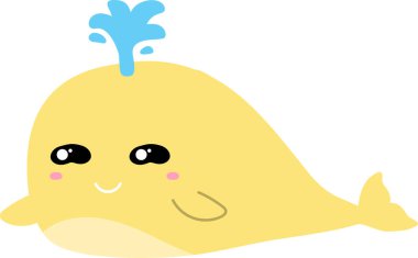 Beyaz arkaplanda balina çizimi.