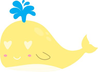 Beyaz arkaplanda balina çizimi.