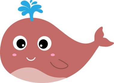 Beyaz arkaplanda balina çizimi.