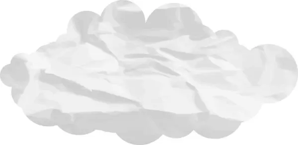 Nube Dibujos Animados Con Textura Papel Arrugado Aislado Blanco —  Fotos de Stock