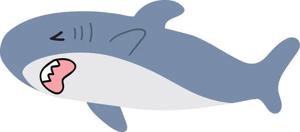 cartoon shark illustration isolated on white background