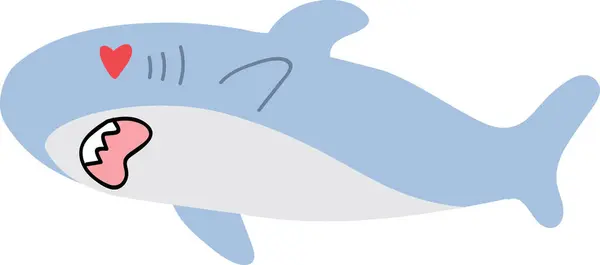 cartoon shark illustration isolated on white background