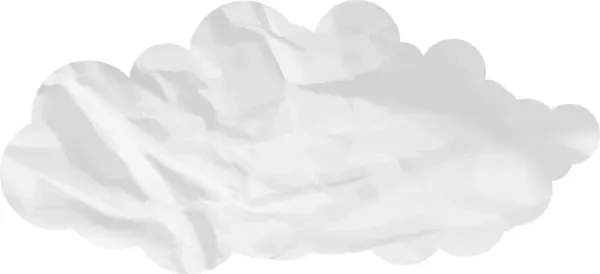 Cartoon Wolke Mit Zerknitterter Papierstruktur Isoliert Auf Weiß — Stockfoto