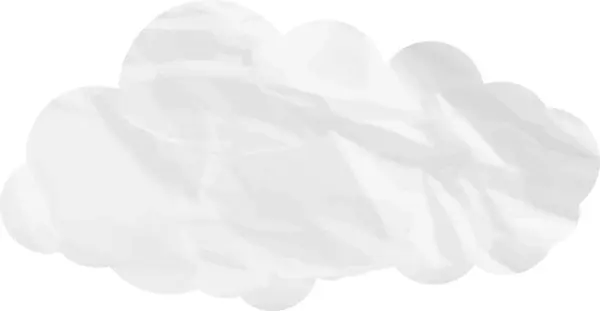 Cartoon Wolke Mit Zerknitterter Papierstruktur Isoliert Auf Weiß — Stockfoto