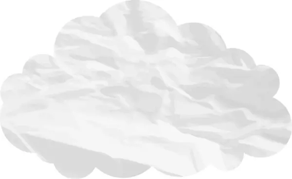 Nuvem Desenho Animado Com Textura Papel Amassado Isolado Branco — Fotografia de Stock