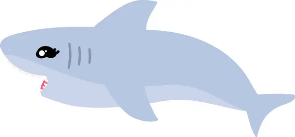 funny cartoon shark illustration isolated on white background