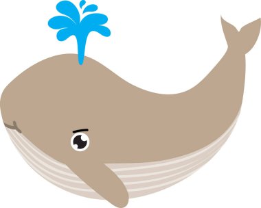 Beyaz üzerine izole su çeşmesi olan sevimli çizgi film karakteri.