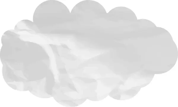 Beyaz Arkaplanda Bulut Şeklinde Buruşmuş Kağıt — Stok fotoğraf