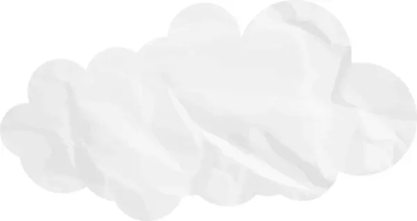 卡通云 纸纹皱折 白色孤立 — 图库照片