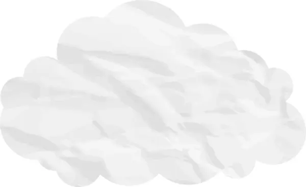 Мультфильм Облако Мятой Текстурой Бумаги Изолированы Белом — стоковое фото