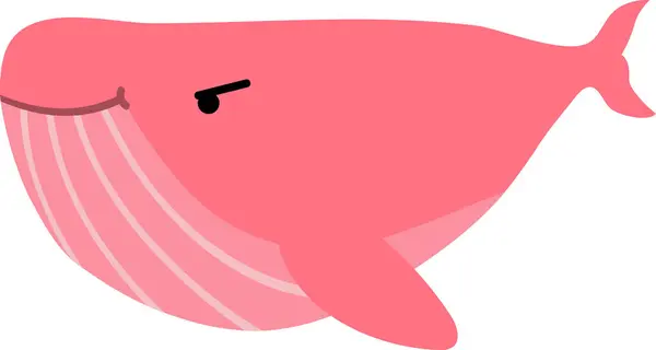 Cute Cartoon Sea Whale Illustration White Background Stock Picture
