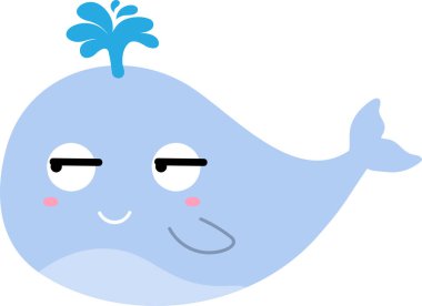 şirin balina, vektör, renk çizimi