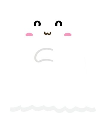 Hayalet şirin kawaii izole edilmiş simge