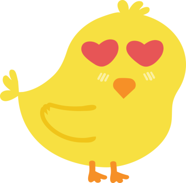 Çizgi film tarzında şirin sarı kuş.