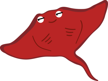 Şirin vatoz karikatür, balık deniz hayvanı.