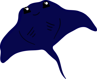 Şirin vatoz karikatür, balık deniz hayvanı.