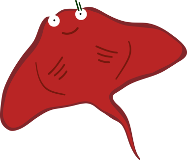 Şirin vatoz karikatür, balık deniz hayvanı.