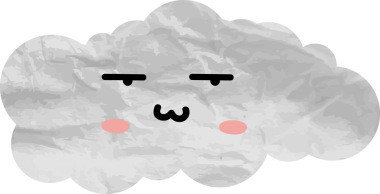 Beyaz arkaplanda sevimli bulut.