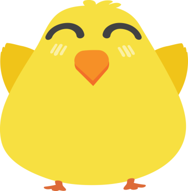 Çizgi film tarzında şirin sarı kuş.