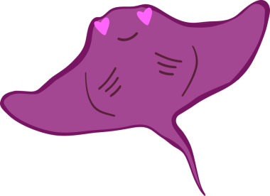 Şirin vatoz karikatür, balık deniz hayvanı.