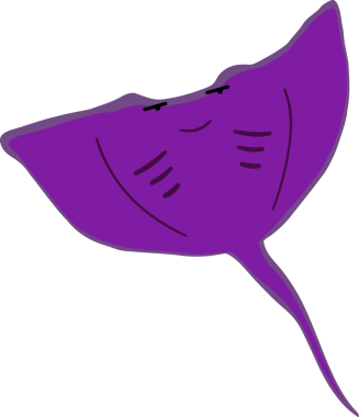 Şirin vatoz karikatür, balık deniz hayvanı.