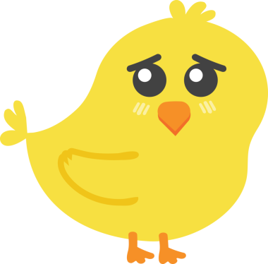 Çizgi film tarzında şirin sarı kuş.