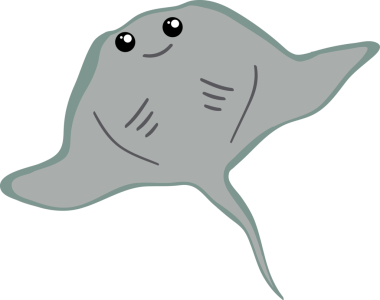 Şirin vatoz karikatür, balık deniz hayvanı.