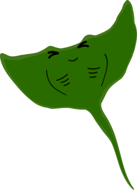 Şirin vatoz karikatür, balık deniz hayvanı.