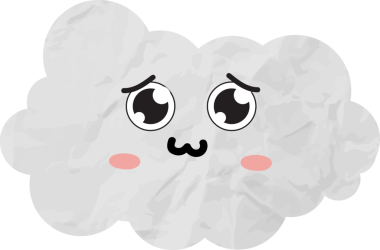 Şirin bulut kafası çizimi, kawaii ifadesi