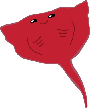 Şirin vatoz karikatür, balık deniz hayvanı.