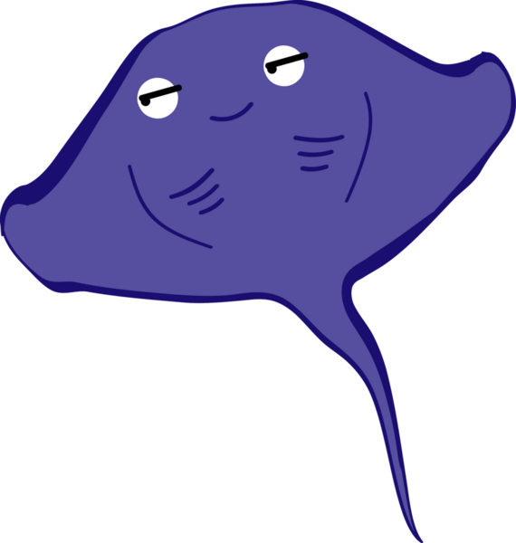 Şirin vatoz karikatür, balık deniz hayvanı.